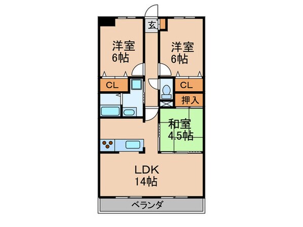 ヴェルベデ－レ陸前の物件間取画像